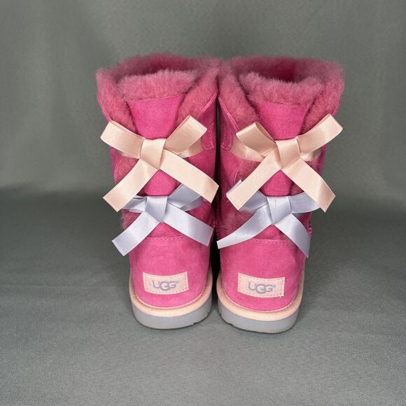 UGG Shoes - Womens UGG Boots Bailey Bow Heel Barbie PINK AZALEA ICELANDIC BLUE Sz 6 (Fits 7)